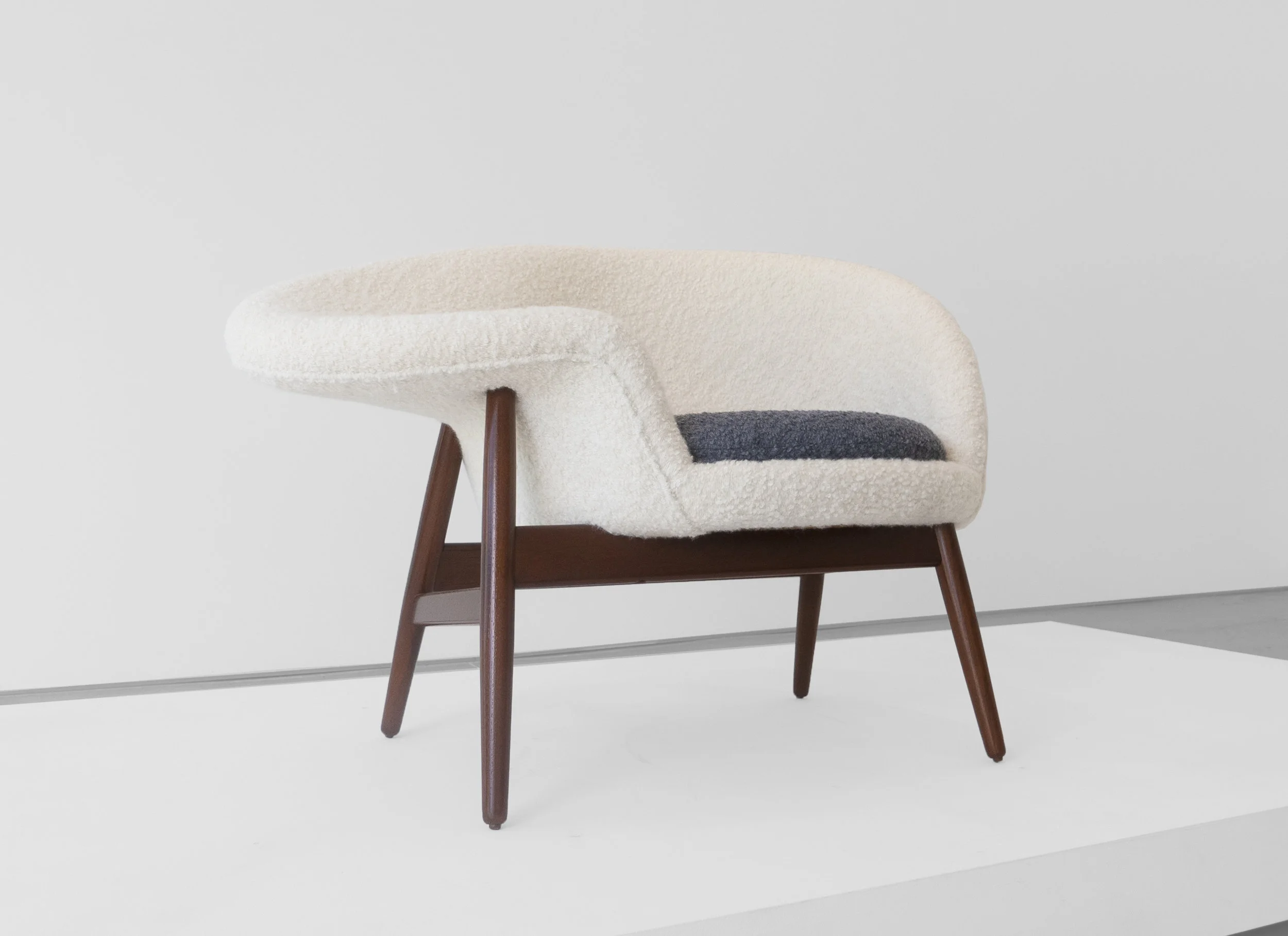 Hans Olsen, “Fried Egg” Chair 2, c. 1956, Teak, Upholstery, 26 H x 40 W x 30 D inches_3.jpg