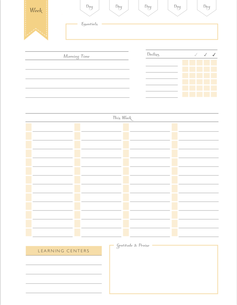 Classroom or Homeschool lesson Planning Page. This free printable helps you stay organized in the classroom teaching or in your home school.