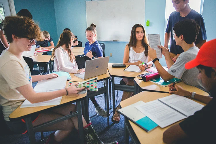 This scene from the Headwaters River Campus shows an example of a relatively informal learning environment that can be a better fit for many kids than more traditional classrooms.