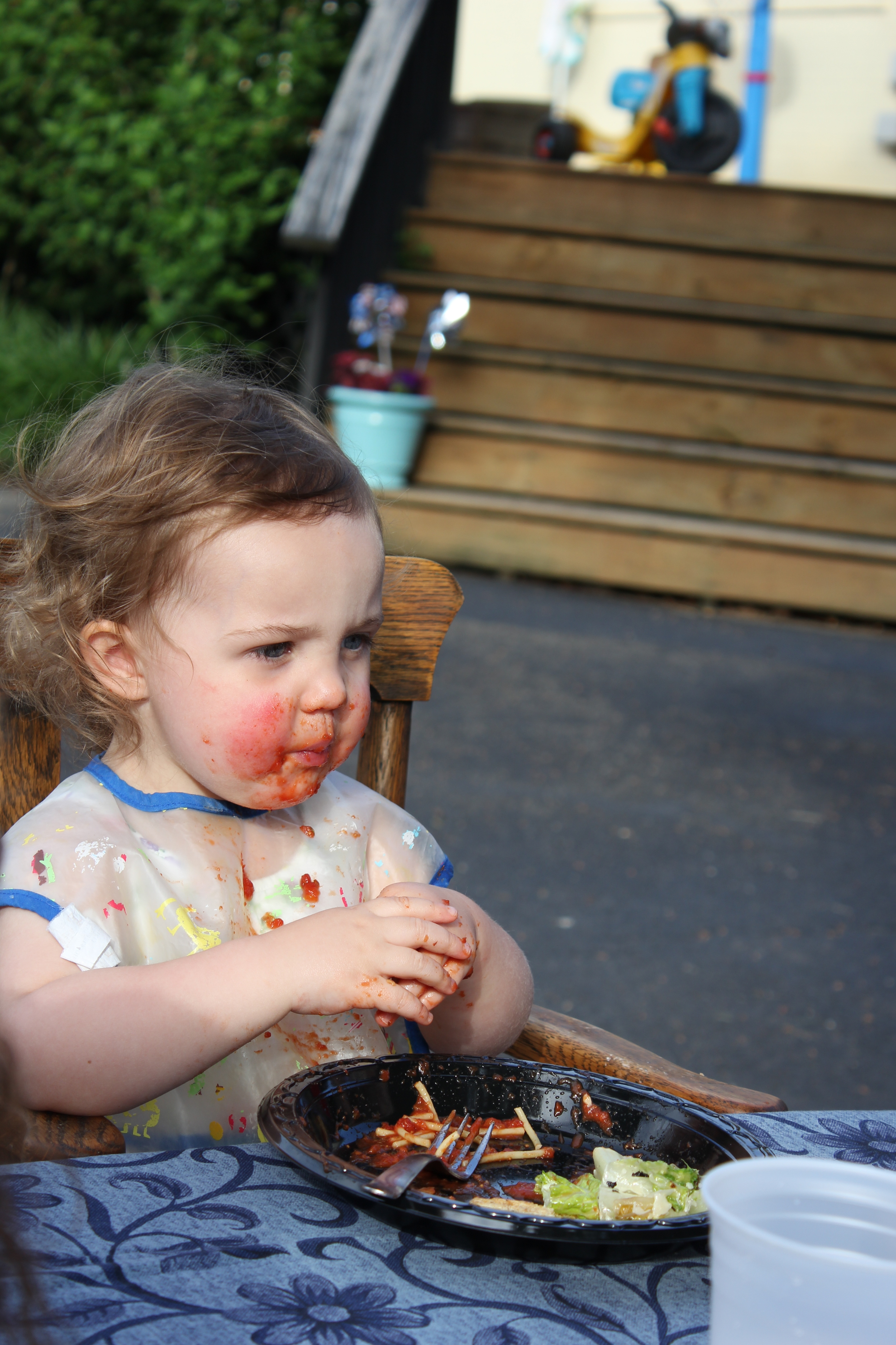 emmalyn enjoying the spaghetti