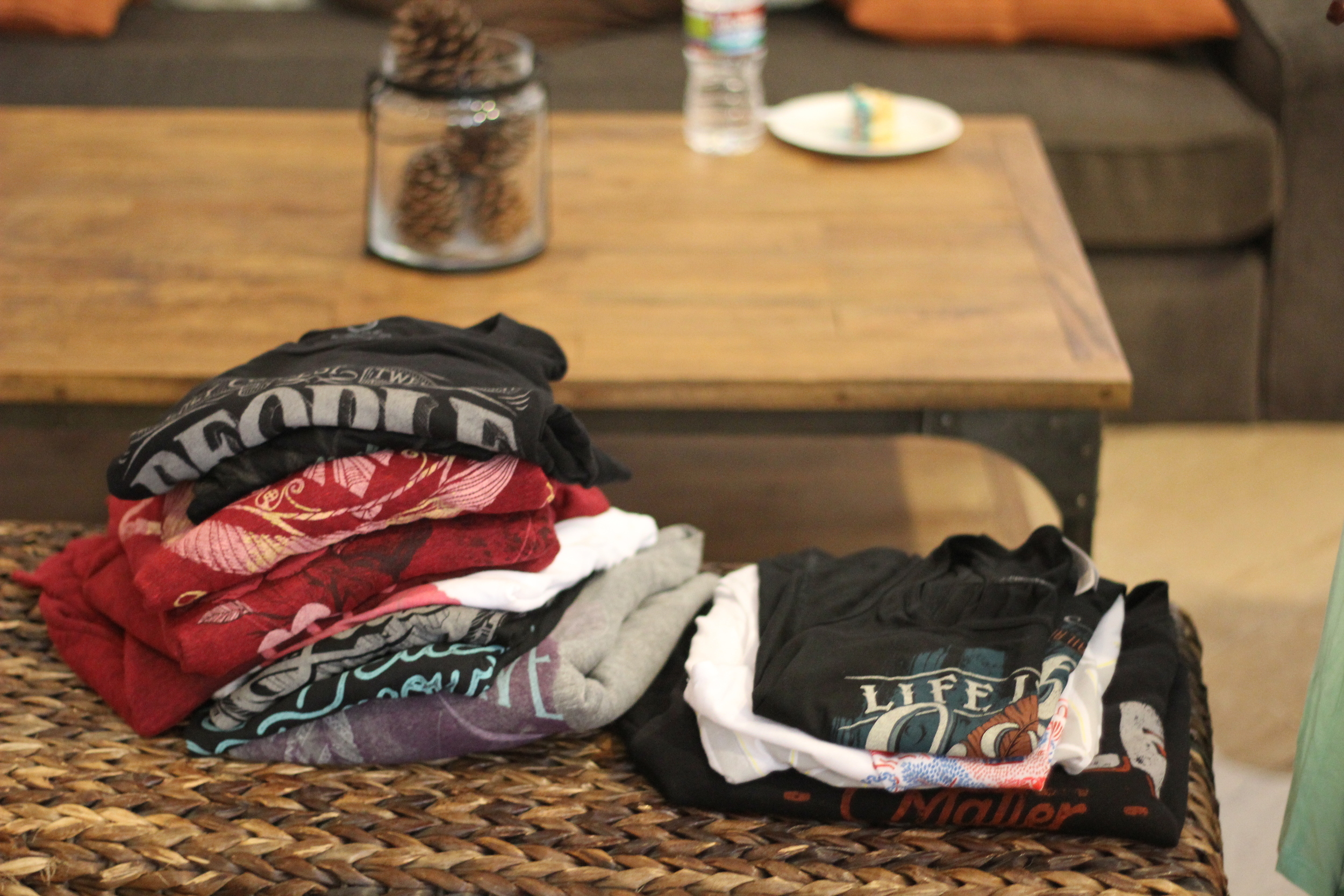 Left: my dollar pile. Right: my full price pile.