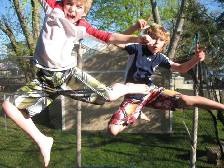 Trampoline fun, 2010.