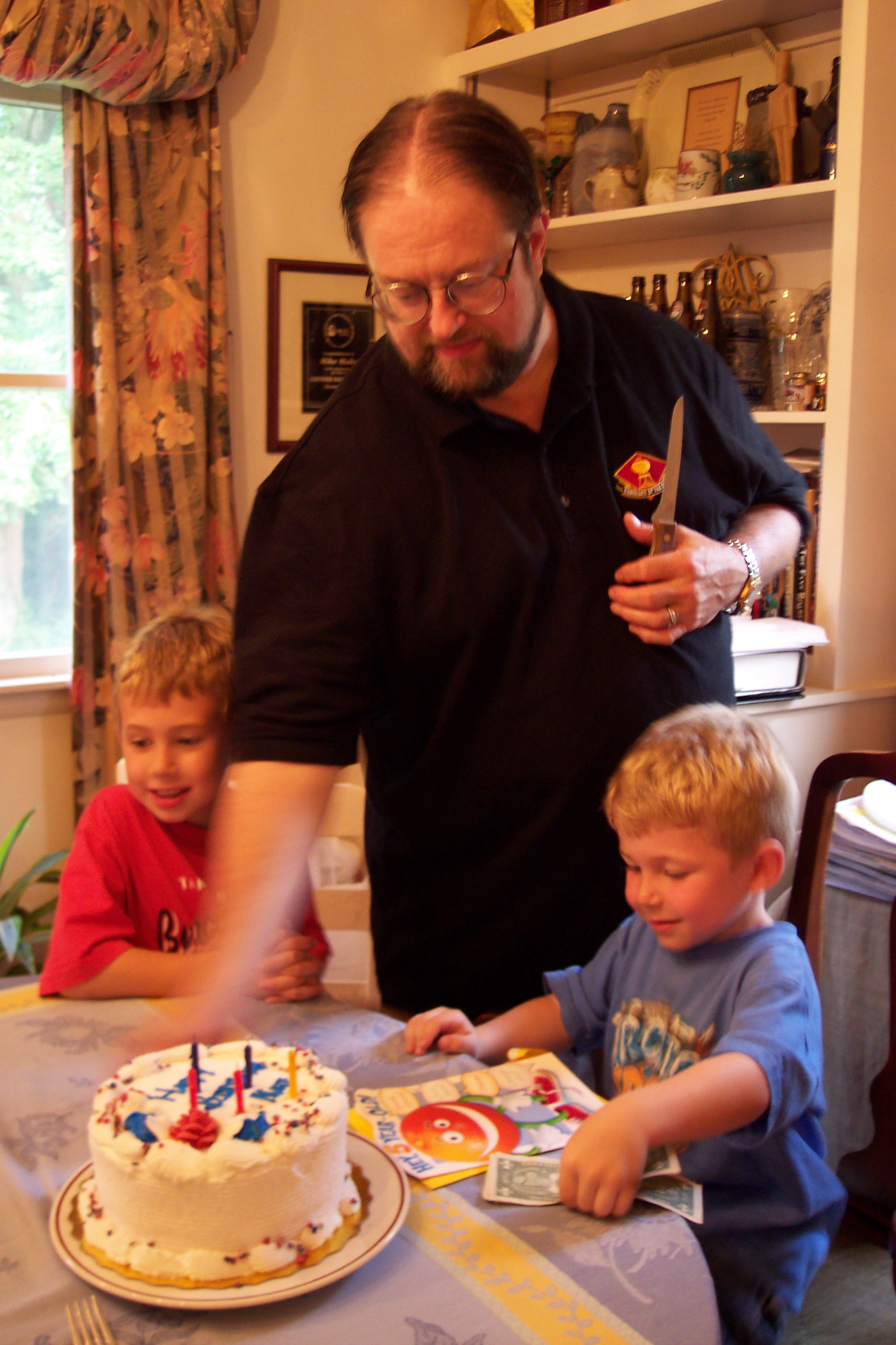 NATE AT UNCLE MIKE'S ON HIS 5TH BIRTHDAY