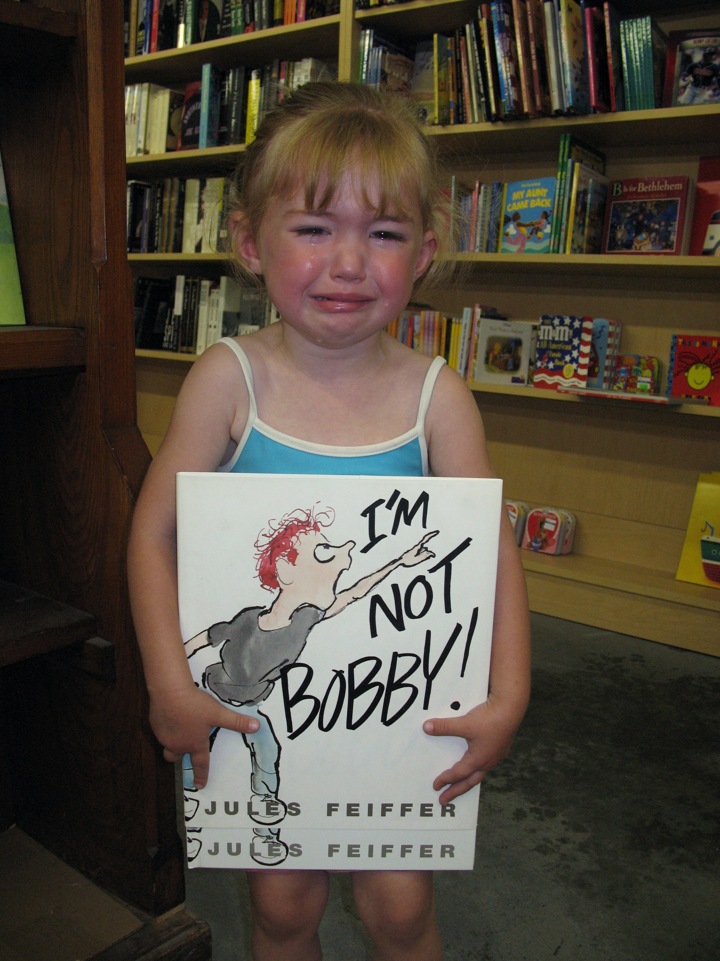 kenzie upset because we would not buy her that book