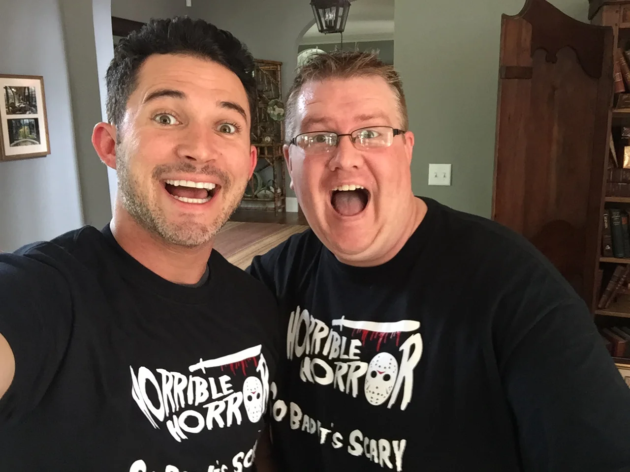 Justin Willman &amp; Marshall Hampton after recording episode 17 Graduation Day