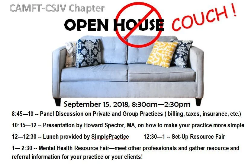 CAMFT-CSJV Chapter presents "Open Couch"
