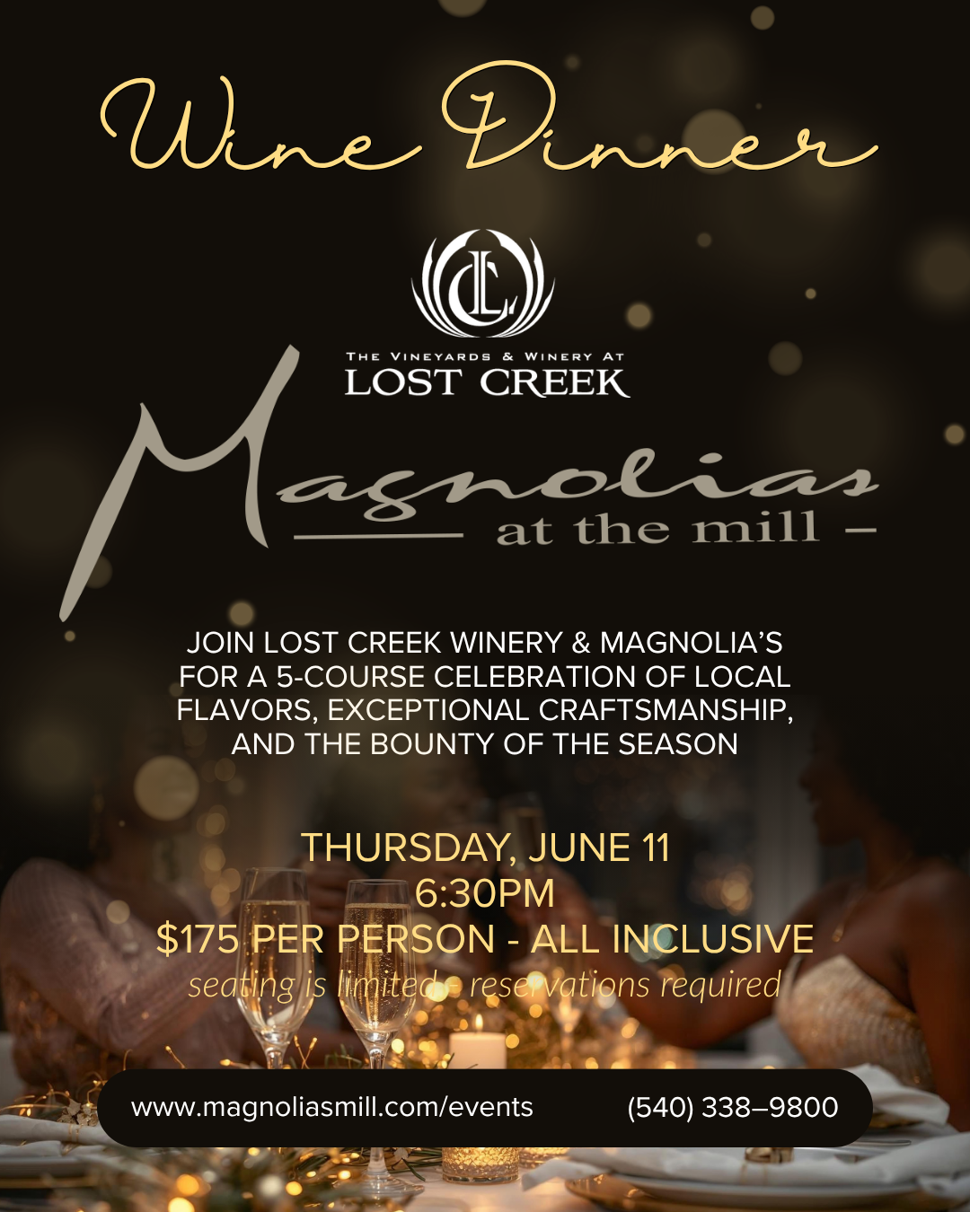 Magnolia's at the Mill Wine Dinner
