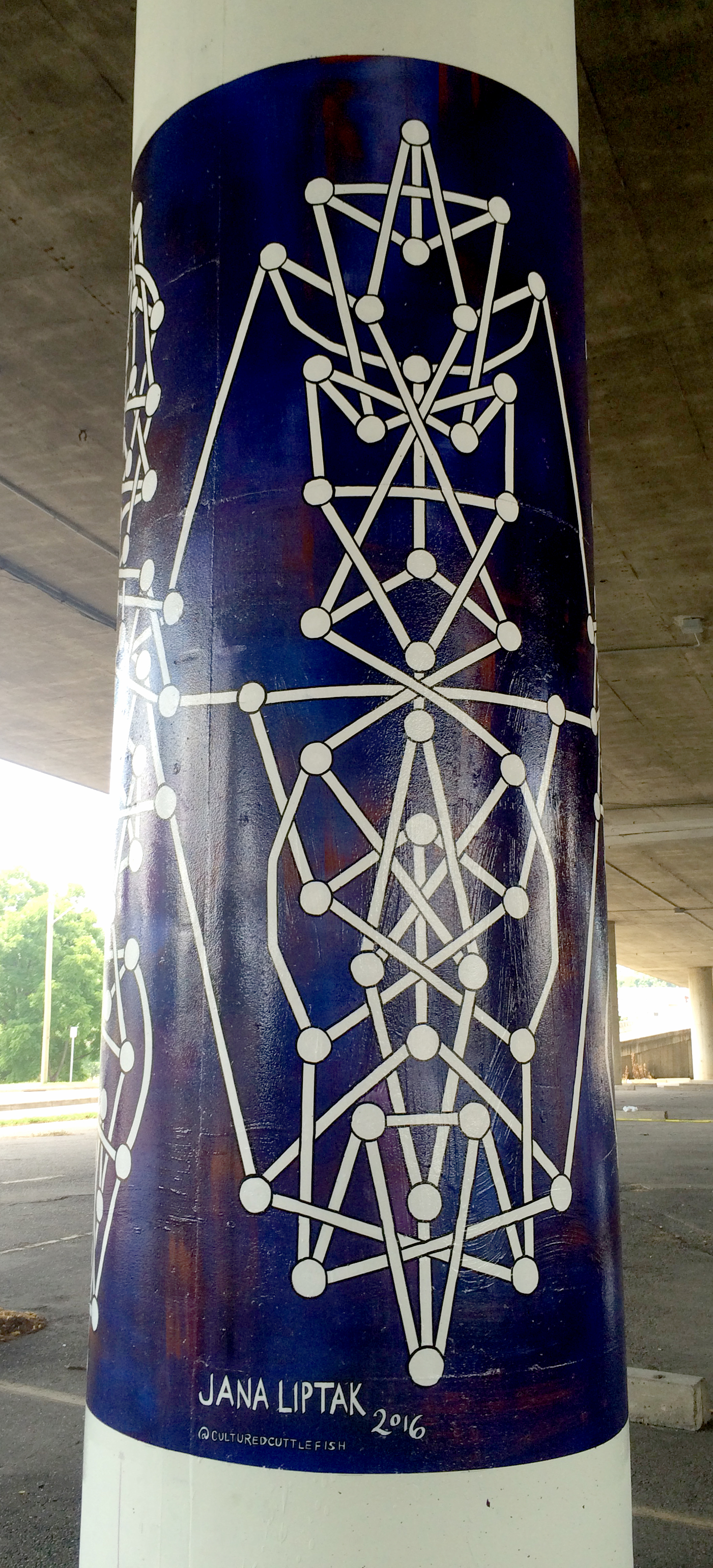  "System #7" Public art commission from the city of Charleston, WV. Installed on Lee Street, under the I64 underpass in July 2016. 