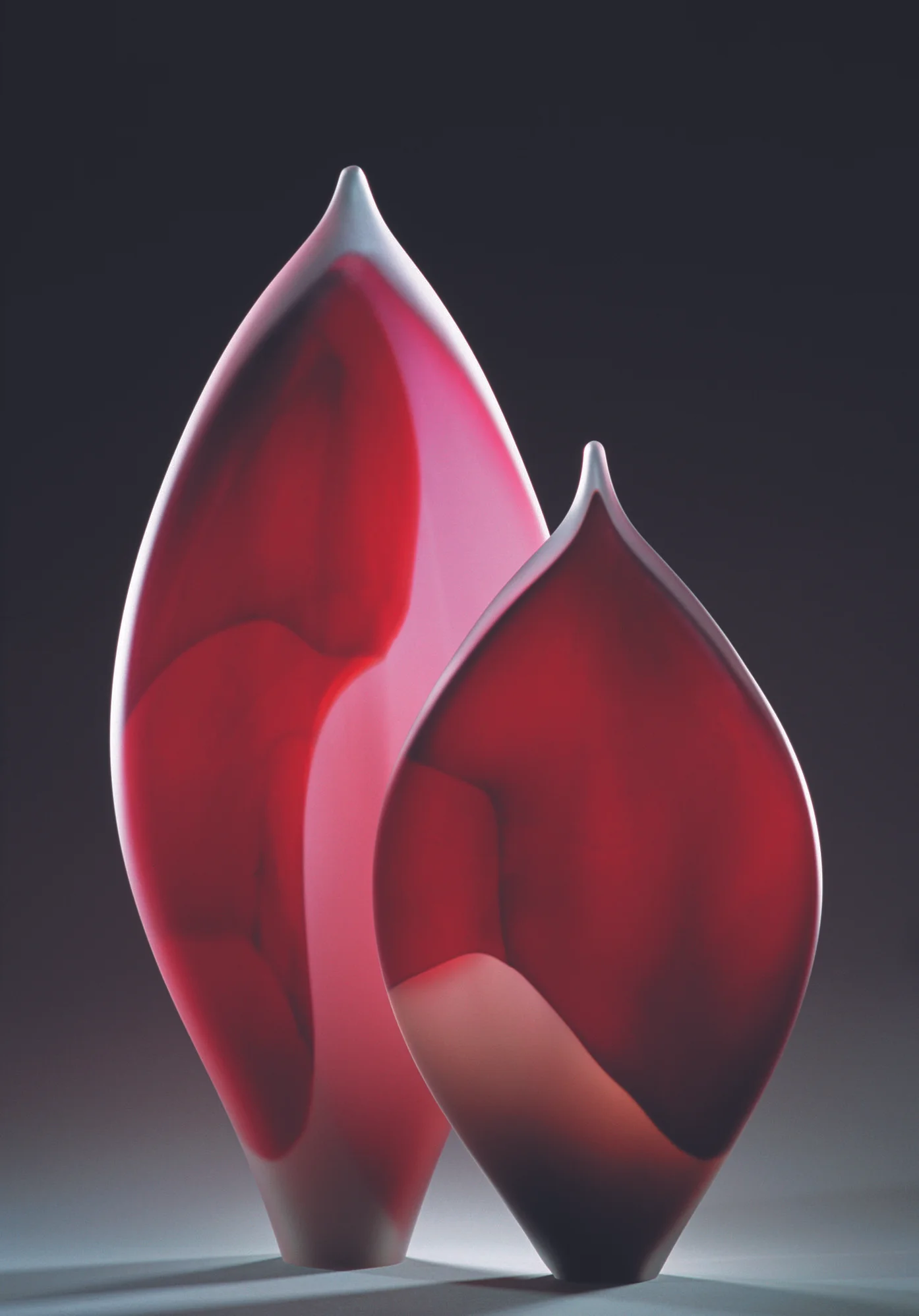"Leaf Forms Red" 2005 largest form H600mm x W330mm x D150mm
