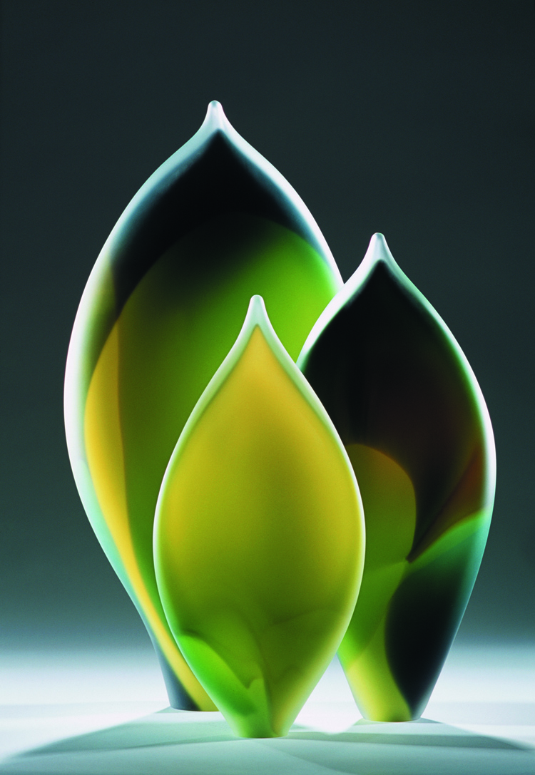 "Leaf Forms Green" 2005 largest form H600mm x W330mm x D150mm