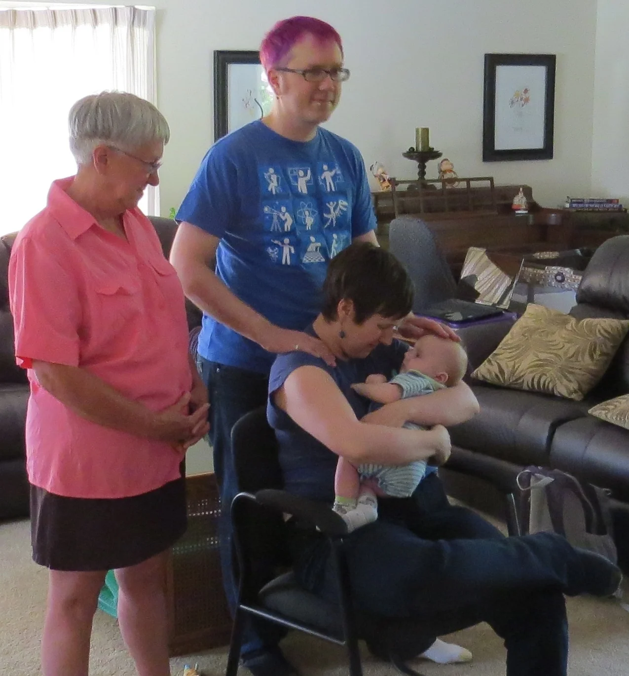 Herb & Marie's skyping with Roberts Family