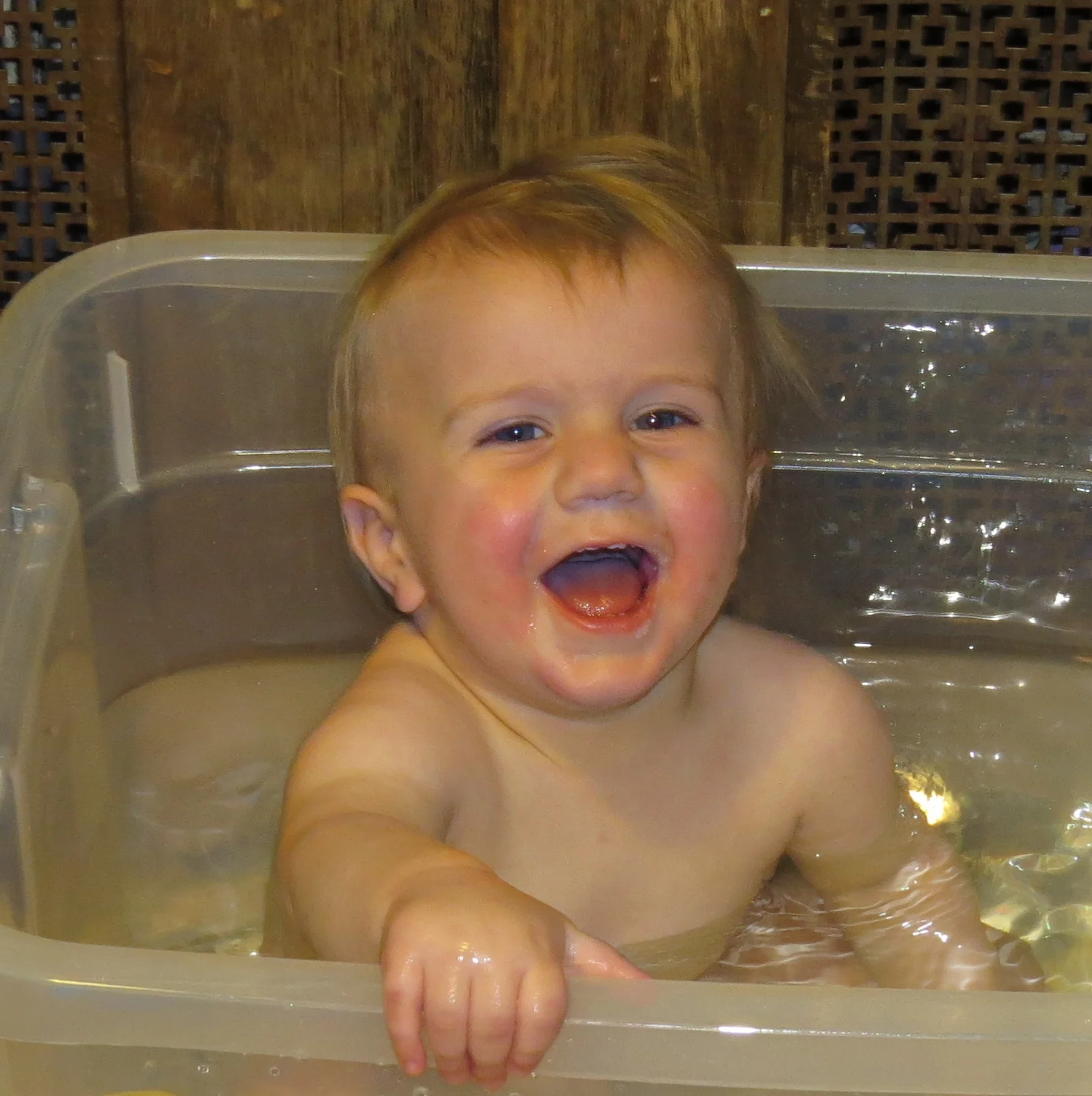 Happy in the bath