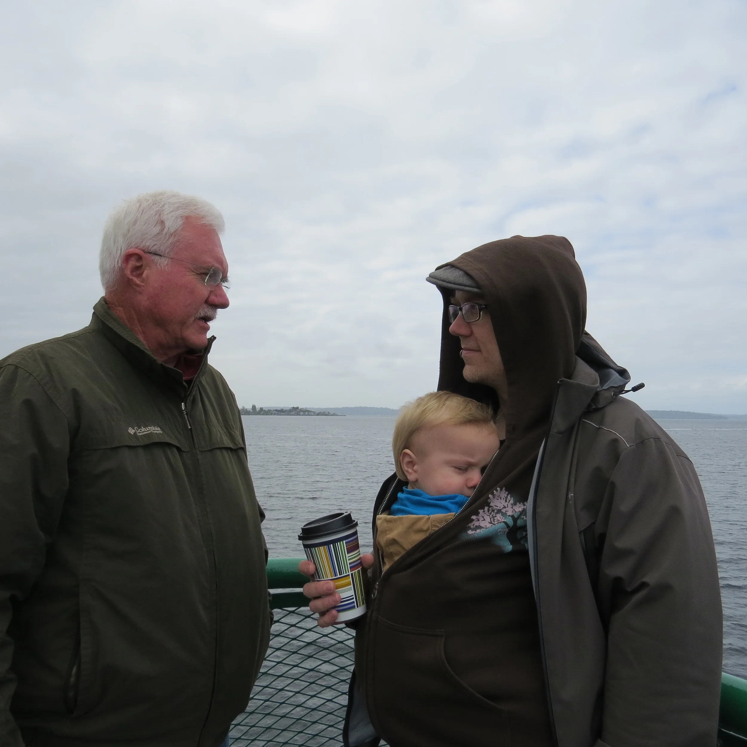 On the ferry to visit the Heidts
