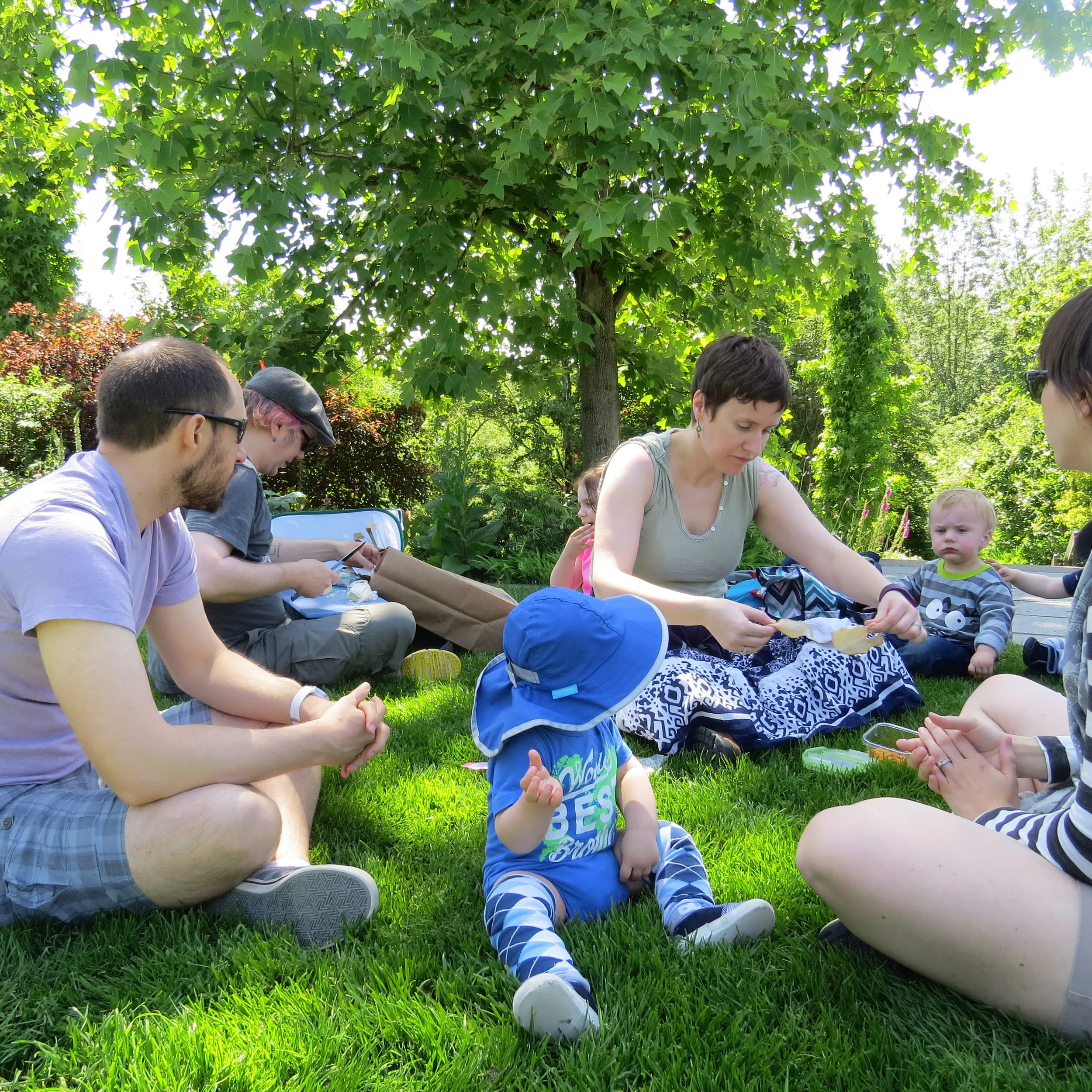 Pip dishing out crackers and cheese