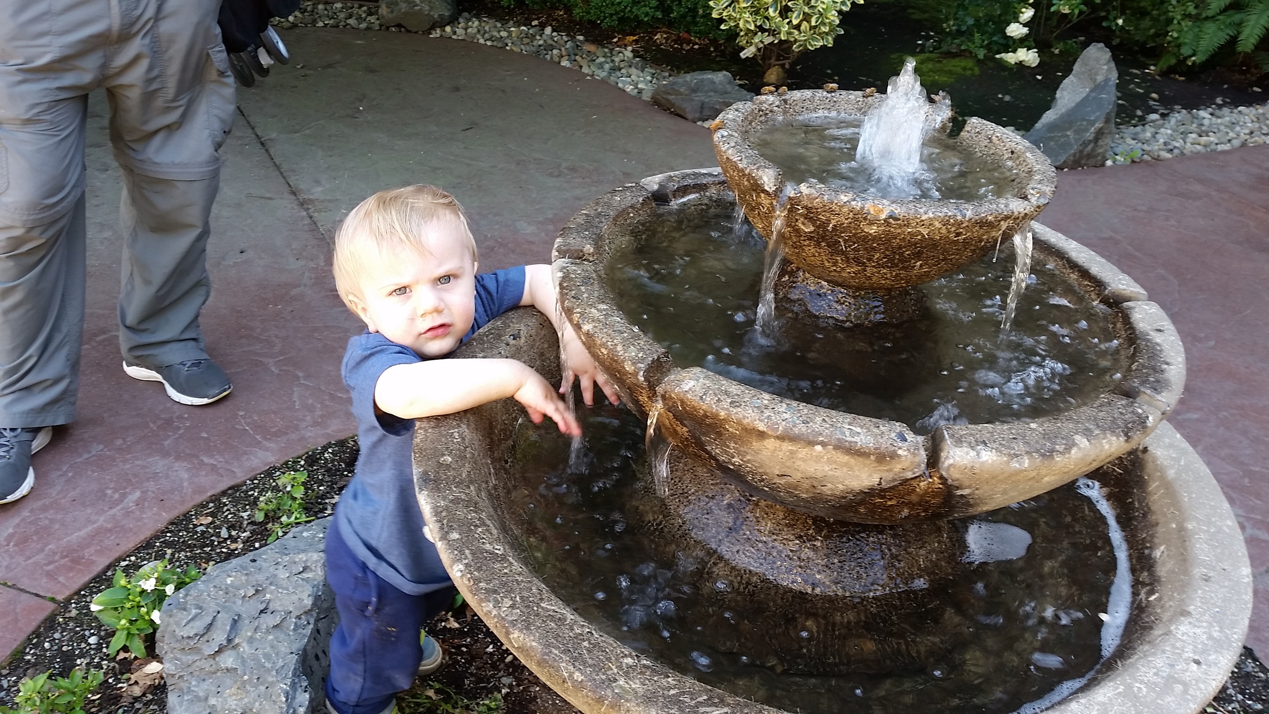 A fountain on the way to the local coffee shop