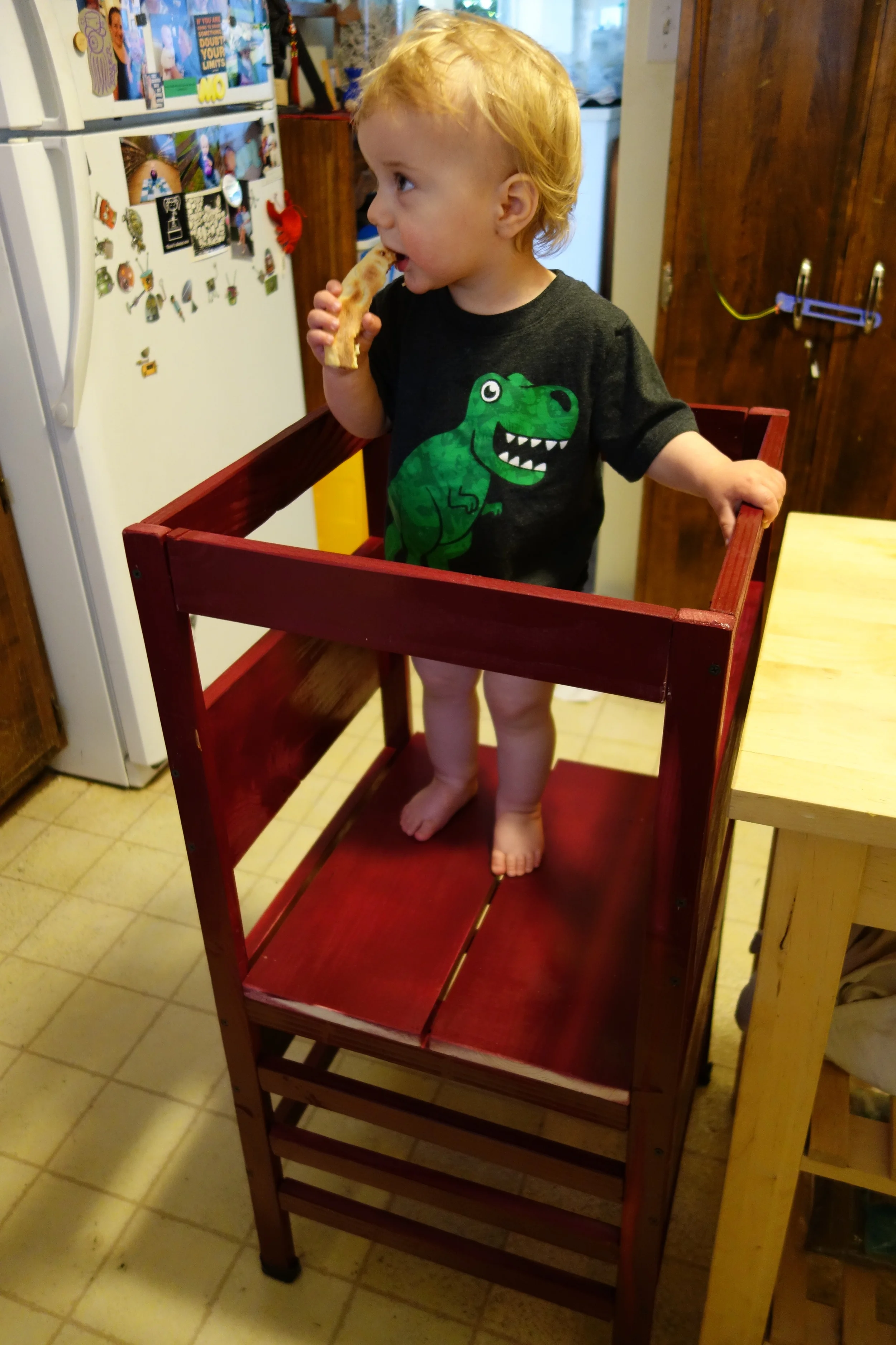 His learning tower in action