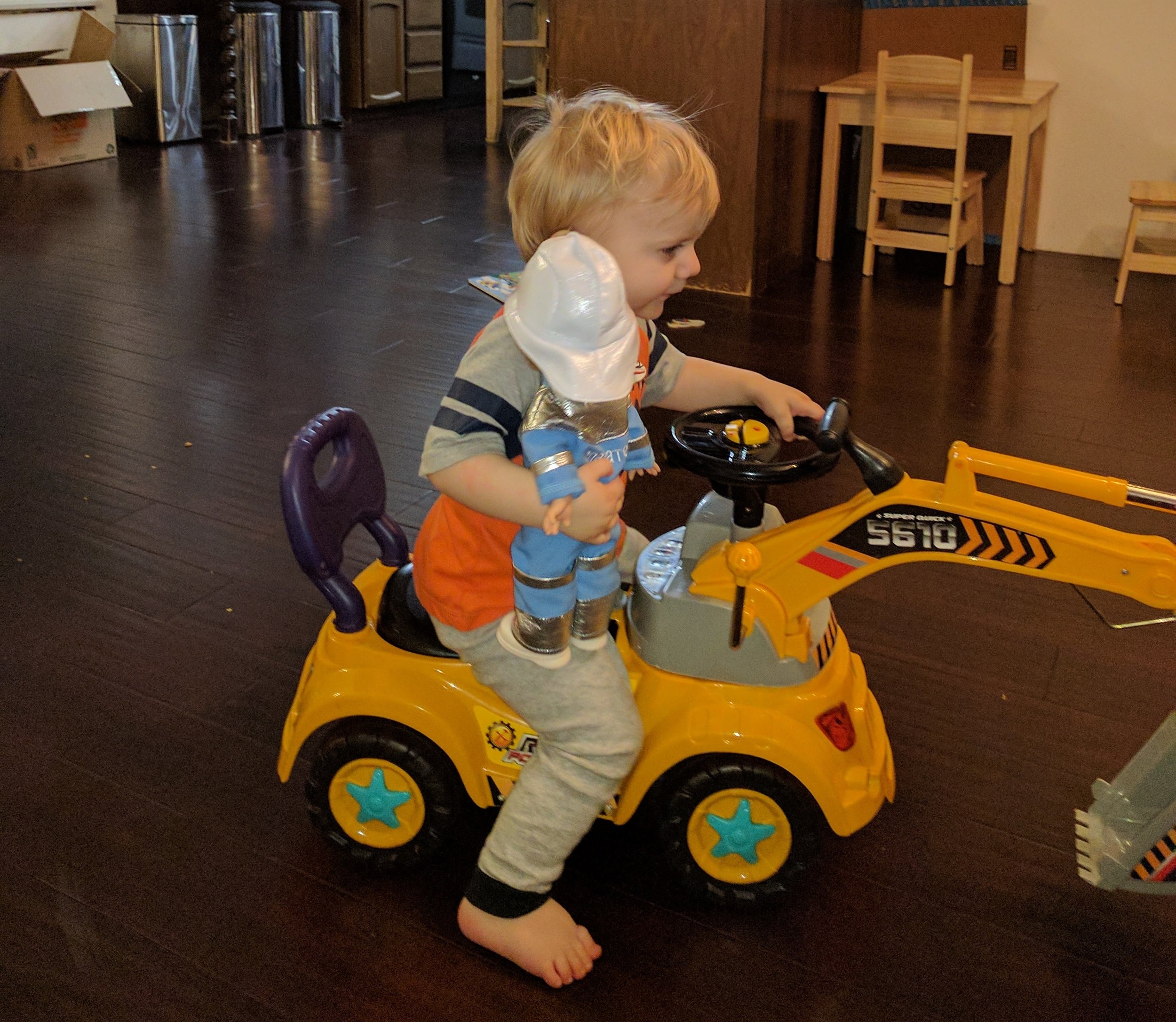 Taking his baby for a ride
