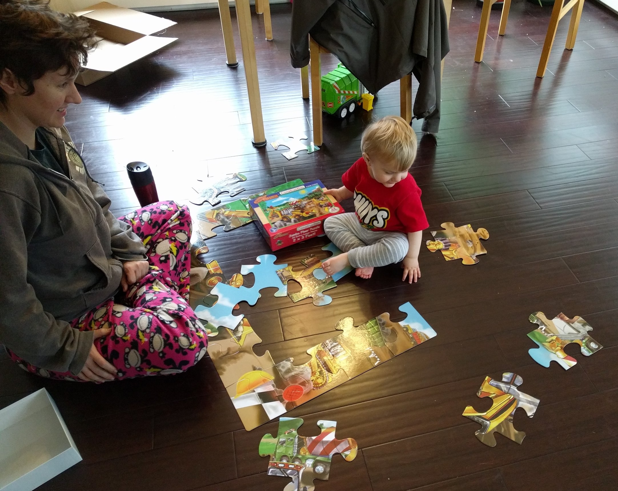 Working on a puzzle from Grammy Pammy