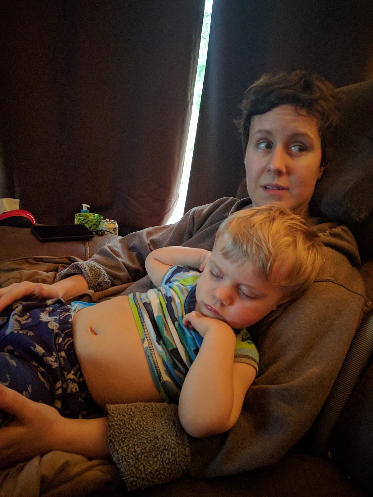 Sick with a 104F fever