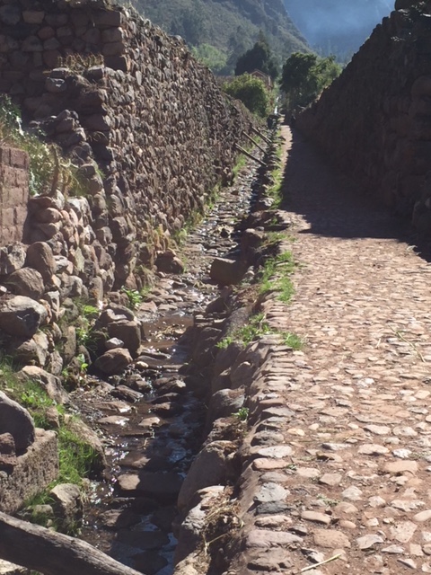 Ancient water canals still in use for farming and irrigation.