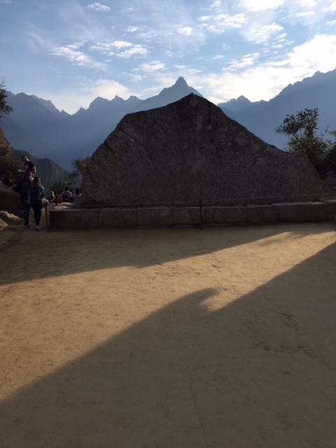 Granite "model" silhouette of mountain range looking east from Machu Picchu.