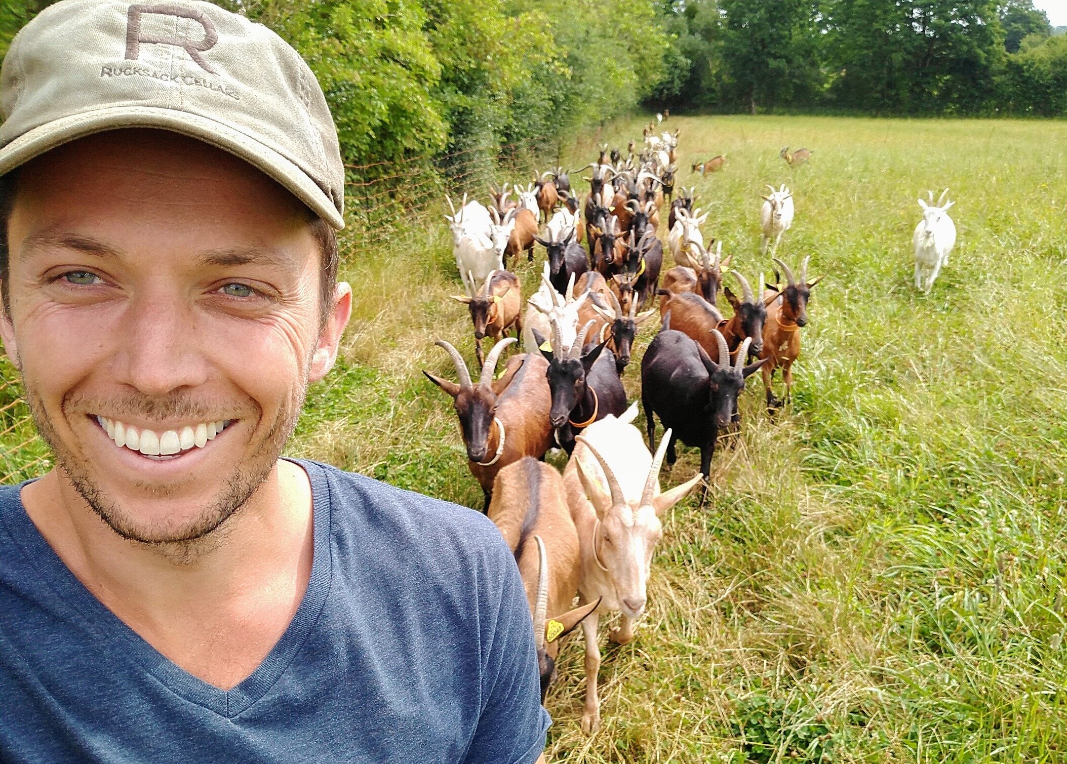 Alex as “wwoofer” at goat farm in France, summer, 2018.