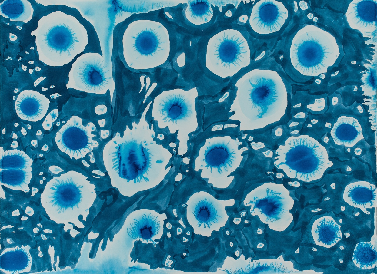 Microcosm Inks on watercolor paper 22"H x 30"W 2013