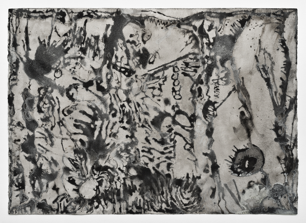 Lava Life Volcanic and sea salt crystals on paper 29 ¼”H x 40 ½ ”W 2018