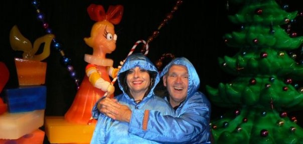 Mom and Dad at Dr. Suess' Ice World in Nashville. Dad loved to travel and have fun.