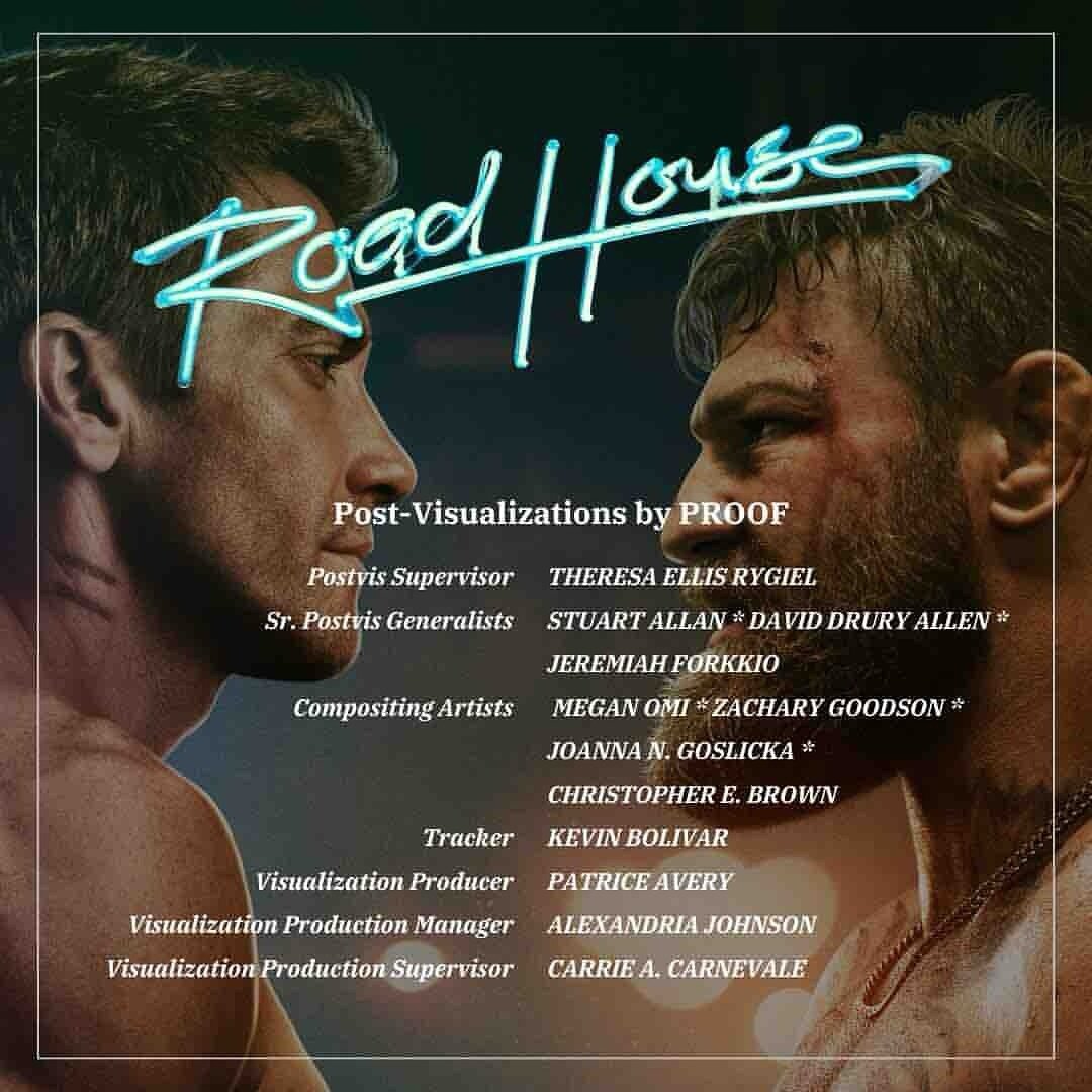 👏🎬👏 @proof_previs Checking off another project from the list ✅

&ldquo;Thank you to our talented artists and production crew members who worked on the post-visualization for #ROADHOUSE! What a pleasure and honor to have contributed to this film 💚