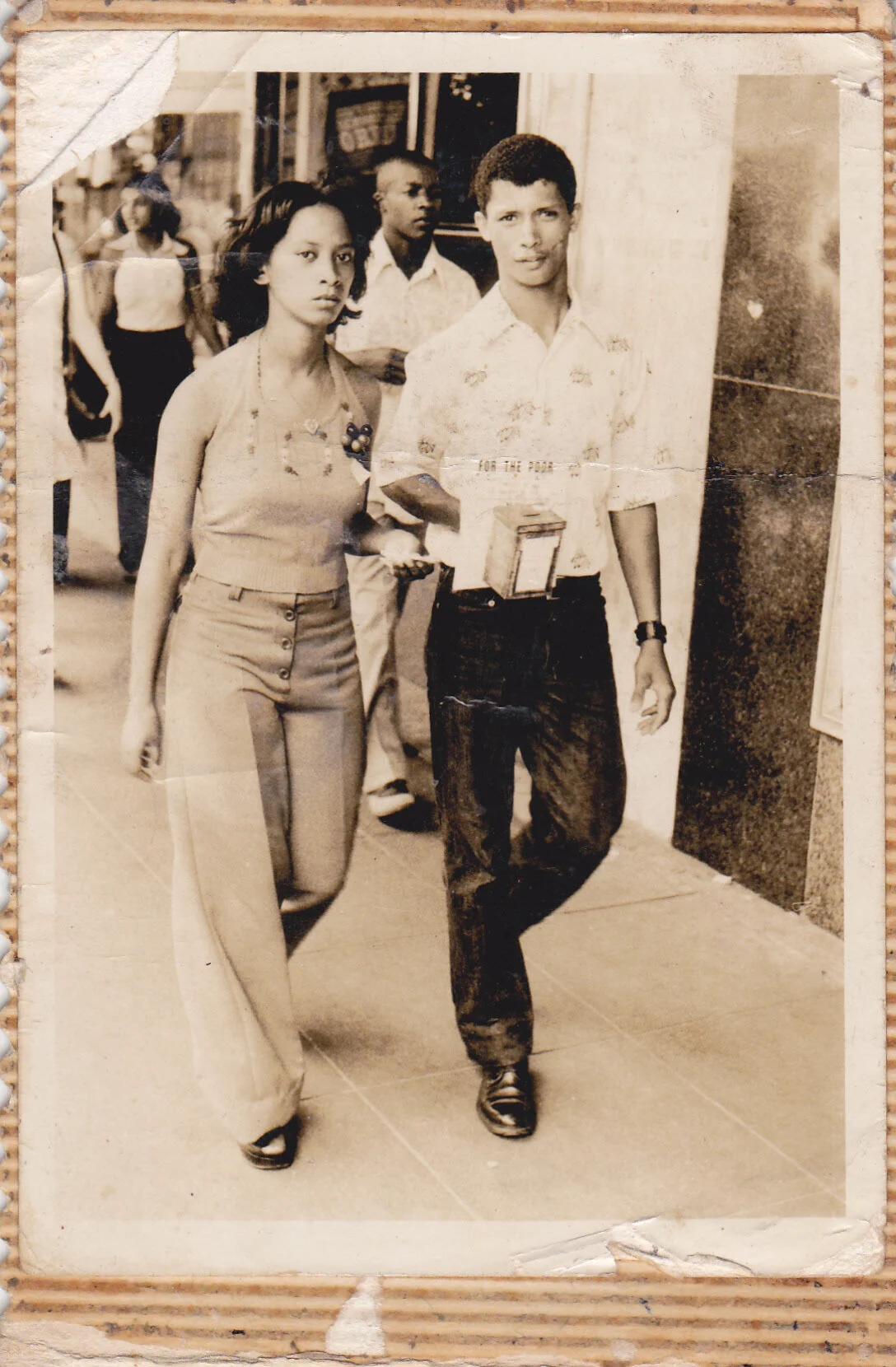 Joyce Williams and Anthony Solomons in Grey Street,Durban 1975. (Photo courtesy: Lorin Sookool)