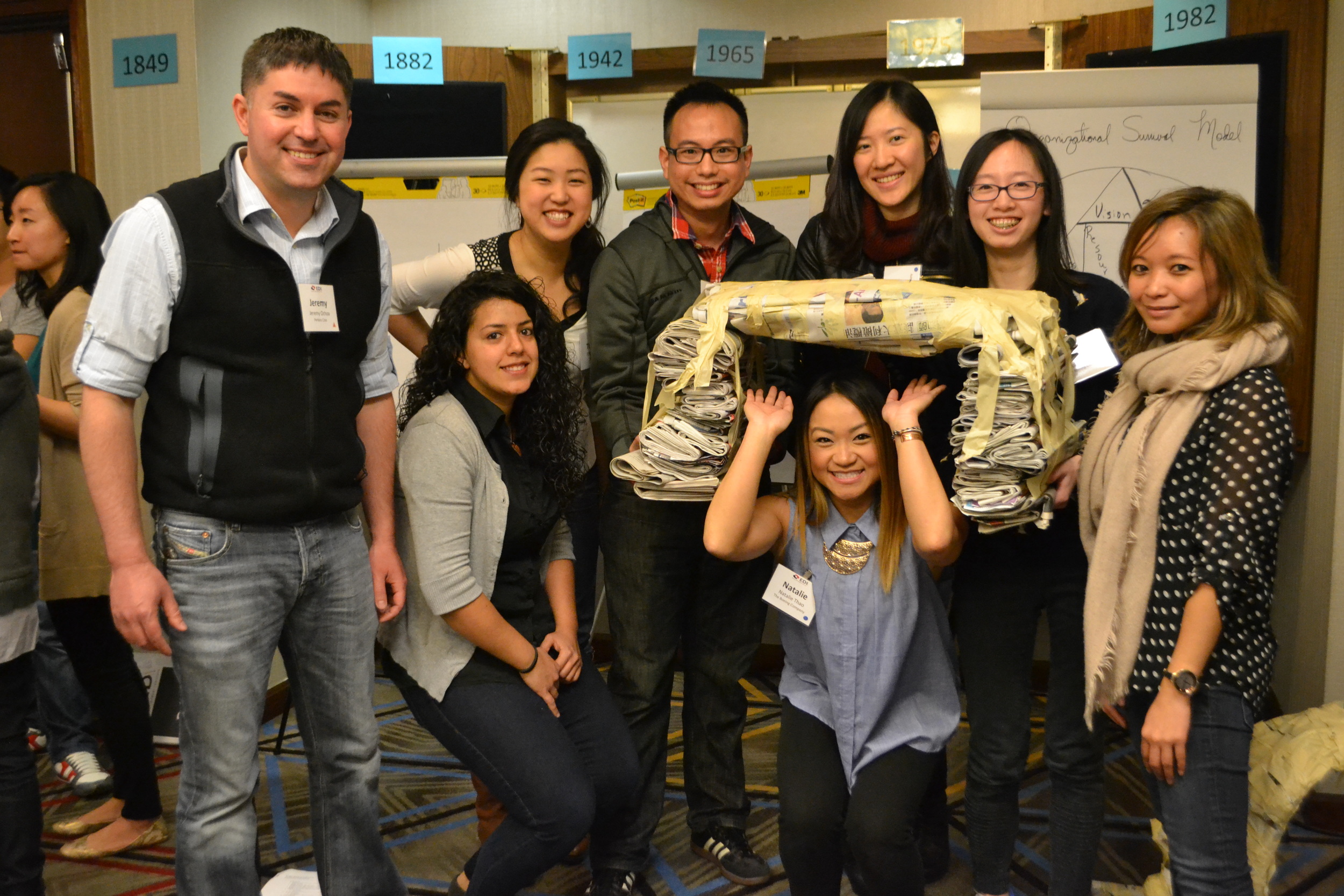 Above: At Kick-Off, the "bridge-building" activity was a great way for the class to bond with each other! Click for more pictures: Puget Sound , Navigation , Portland