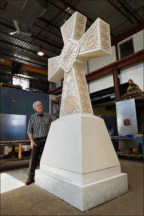 Also Church bronze: crosses, hand crosses, custom made Tabernacles, Altar tables, candle holders etc.