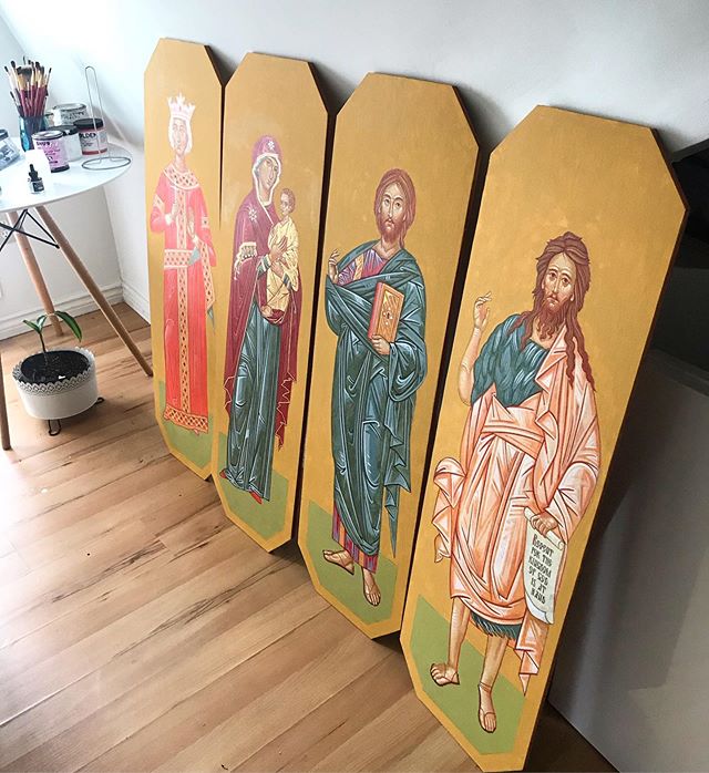 Icons after the burnish sealer application
.
.
.
#christianity #church #icon #iconography #iconographia #icon #art #orthodoxy #iconostas #iconostasis #byzantineart #икона #иконопись #иконография #образнерукотворный #христианство #христос #православие #motherofgod #saintjohnthebaptist