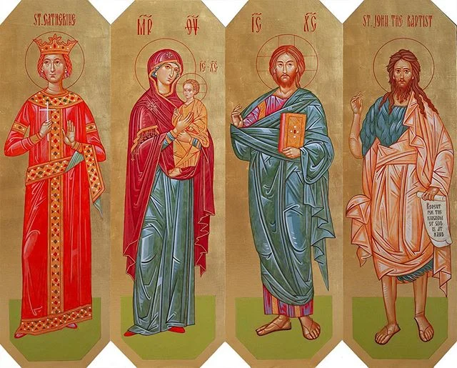 Four main icons for the iconostasis at the church of Saint Catherine of Alexandria are completed. Eleven more icons to be done. You can see the details of the icons on our website (link in bio)