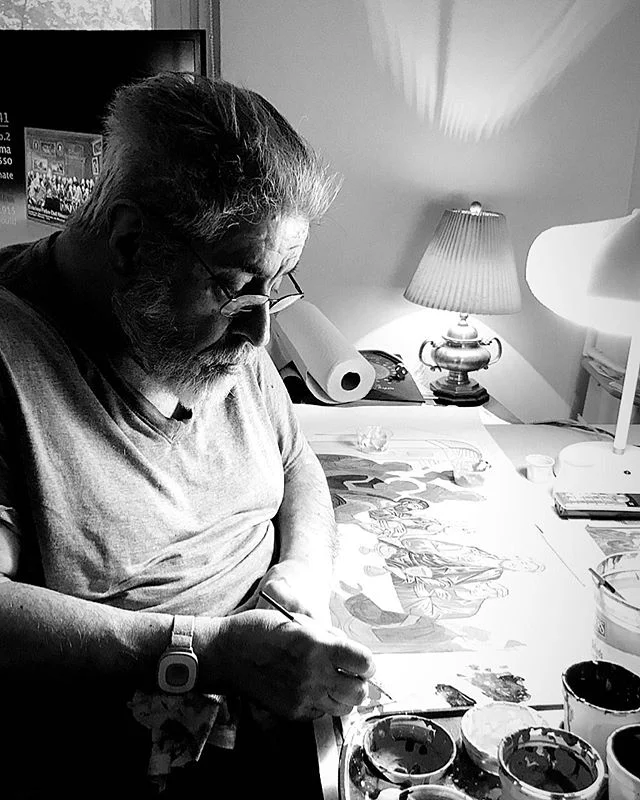 Fr.Theodore is painting the icon of Mystical Supper
#iconographer#iconpainter#mastericonpainter#artist#byzantineicon