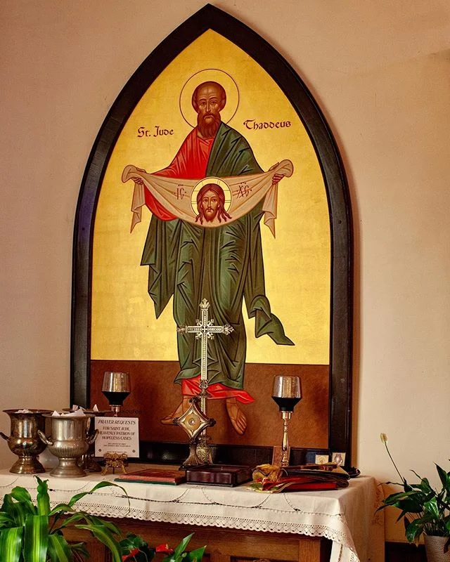 The icon of St. Jude of Thaddeus at the church of St. Catherine of Alexandria
#stjude#saints#iconofssaintjude#churchdecoration#religiousmural#byzantine#byzantineart #byzantineiconography