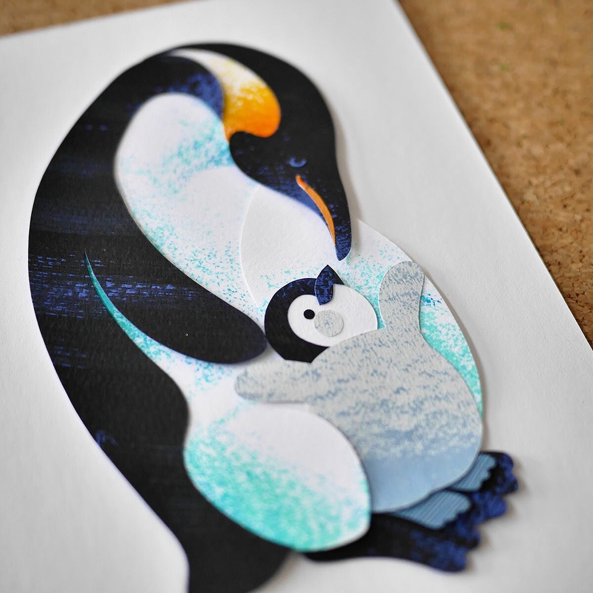 Snowy out today &mdash; makes me think of these two. ❄️❄️❄️❄️❄️❄️

Art from my book, Love You Head to Toe. @owlkidspublishing 

#emperorpenguin #emperorpenguins #emperorpenguinchick #penguinchick #paperpenguin #penguinsofinstagram #cutpaper #cutpaper