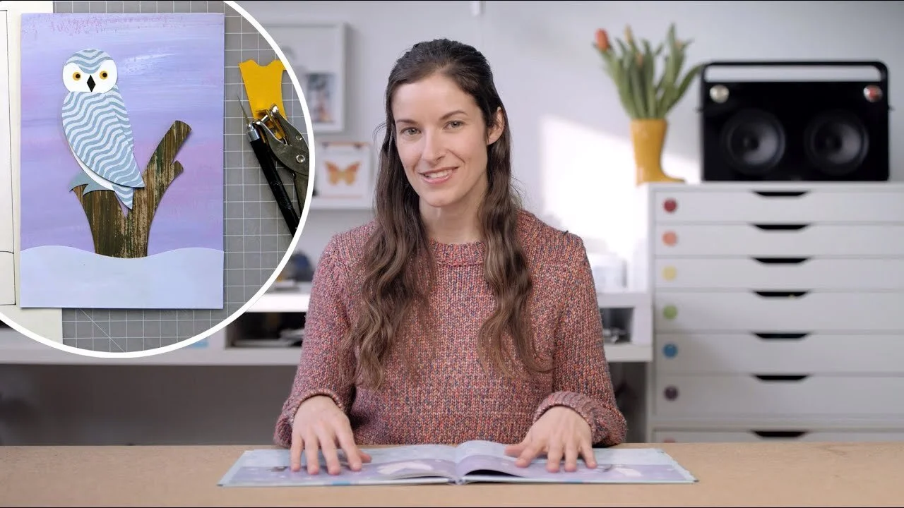 Paper Collage Demo: Snowy Owl