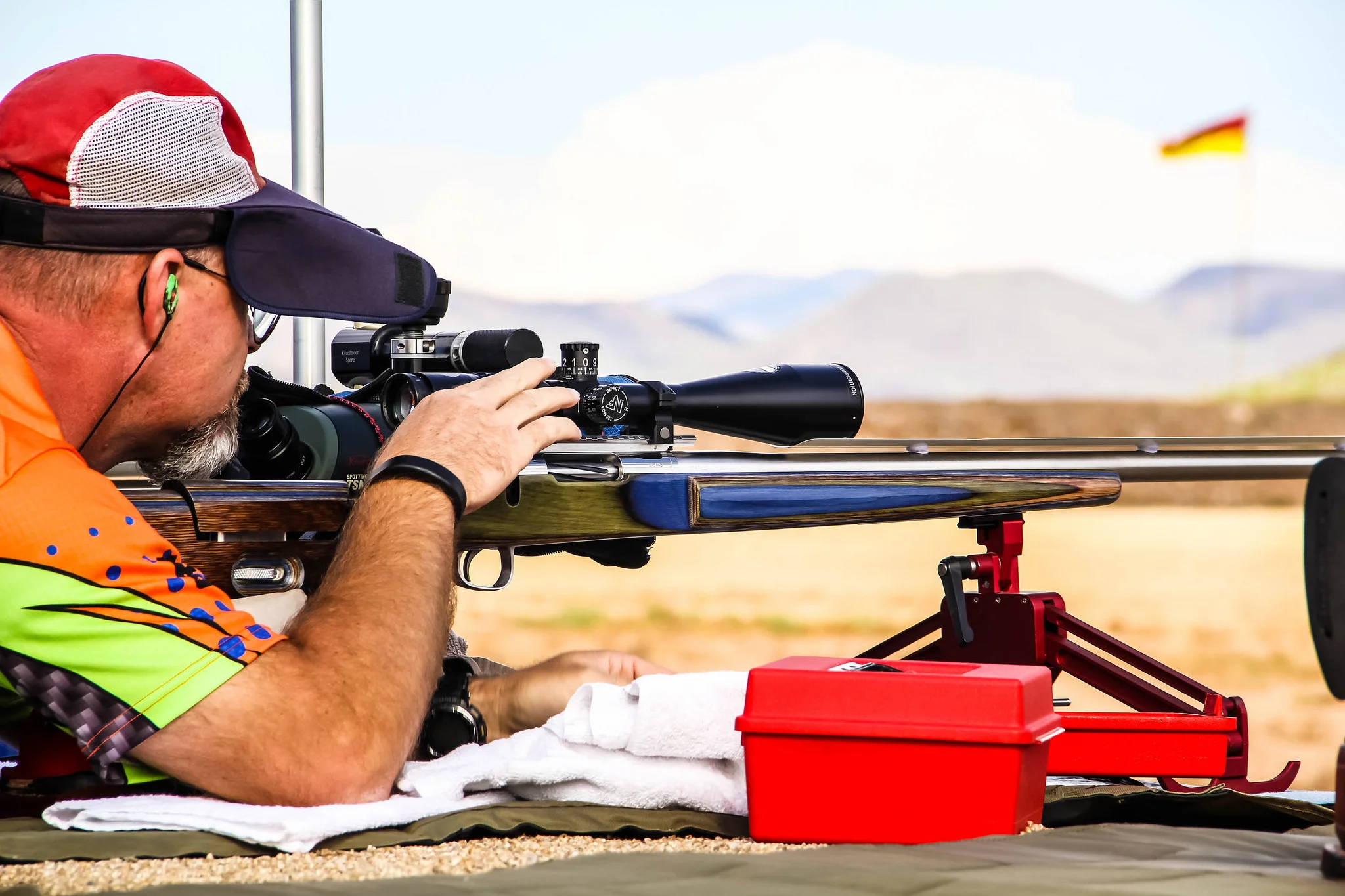 US Rifle Team member Tracy Hogg, member of the current national championship team with his Borden Action.
