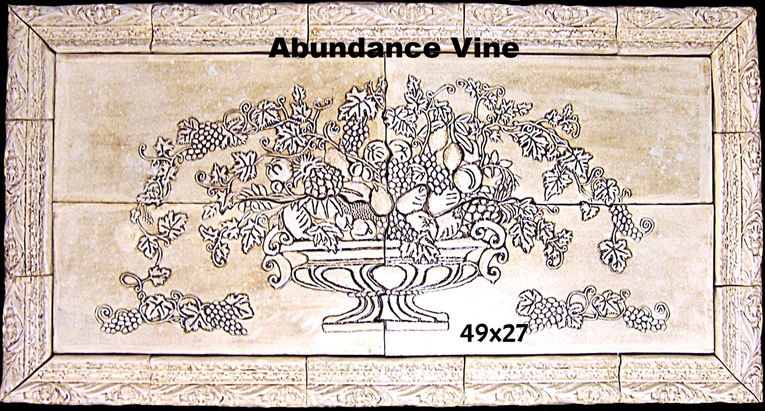 Abundance Vine Mural 45x21 Custom brown wash glaze