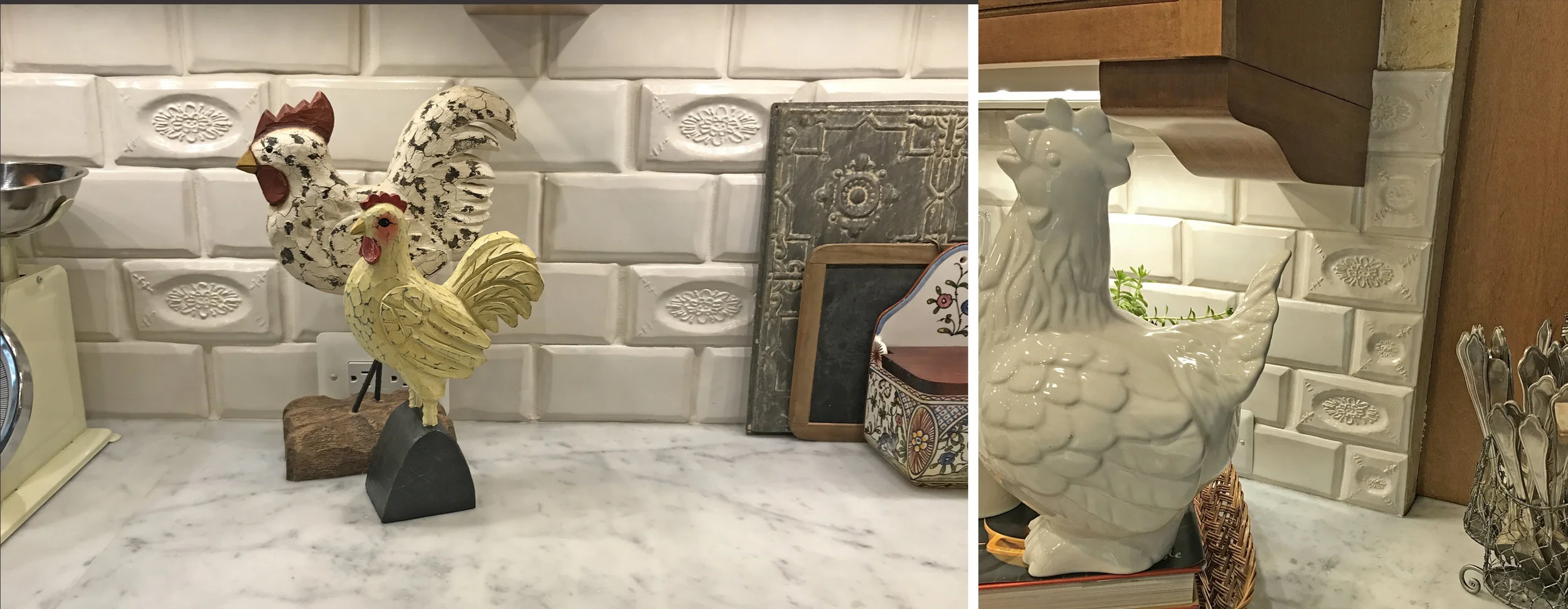 Closeup of backsplash and matching Concordia 3x3s