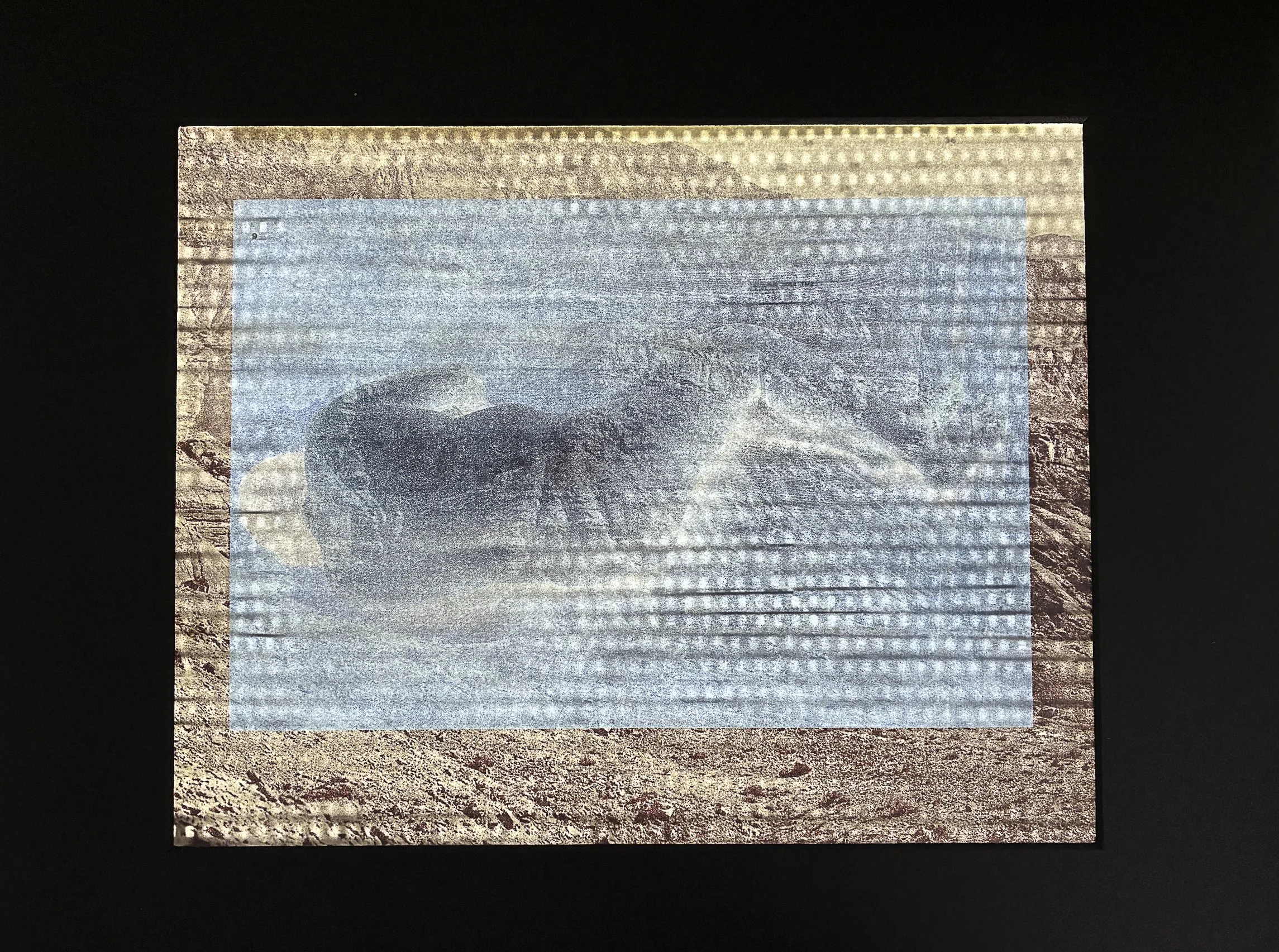 After Bell and Weston 1, 2025. Archival Pigment Print, 35mm negatives, LEDs, 11" x 14"