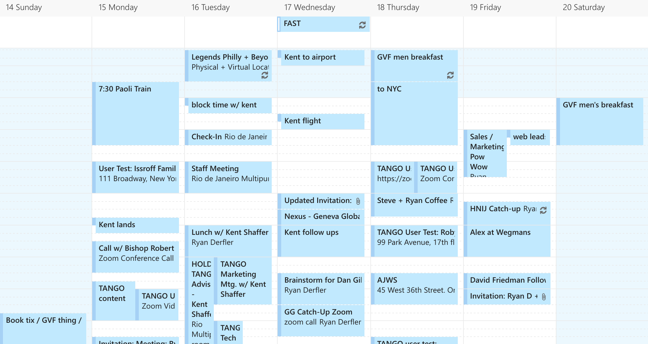 Here's My Schedule, As Related to Church Priorities