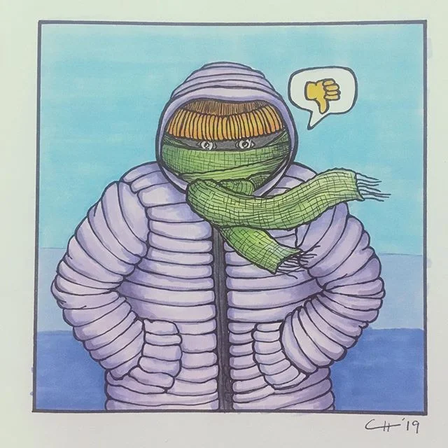 Day 4 - &ldquo;Freeze&rdquo;
#inktober 
#inktober2019 
#inktober2019day4 -
-
Sorry this ones a day late, but I was having too much fun celebrating my wife&rsquo;s cousin&rsquo;s wedding to post this one. 
I feel like everyone is super pumped on fall 