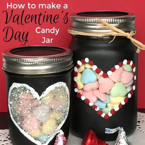 How to make a Valentine's Day chalkboard painted Mason candy jar