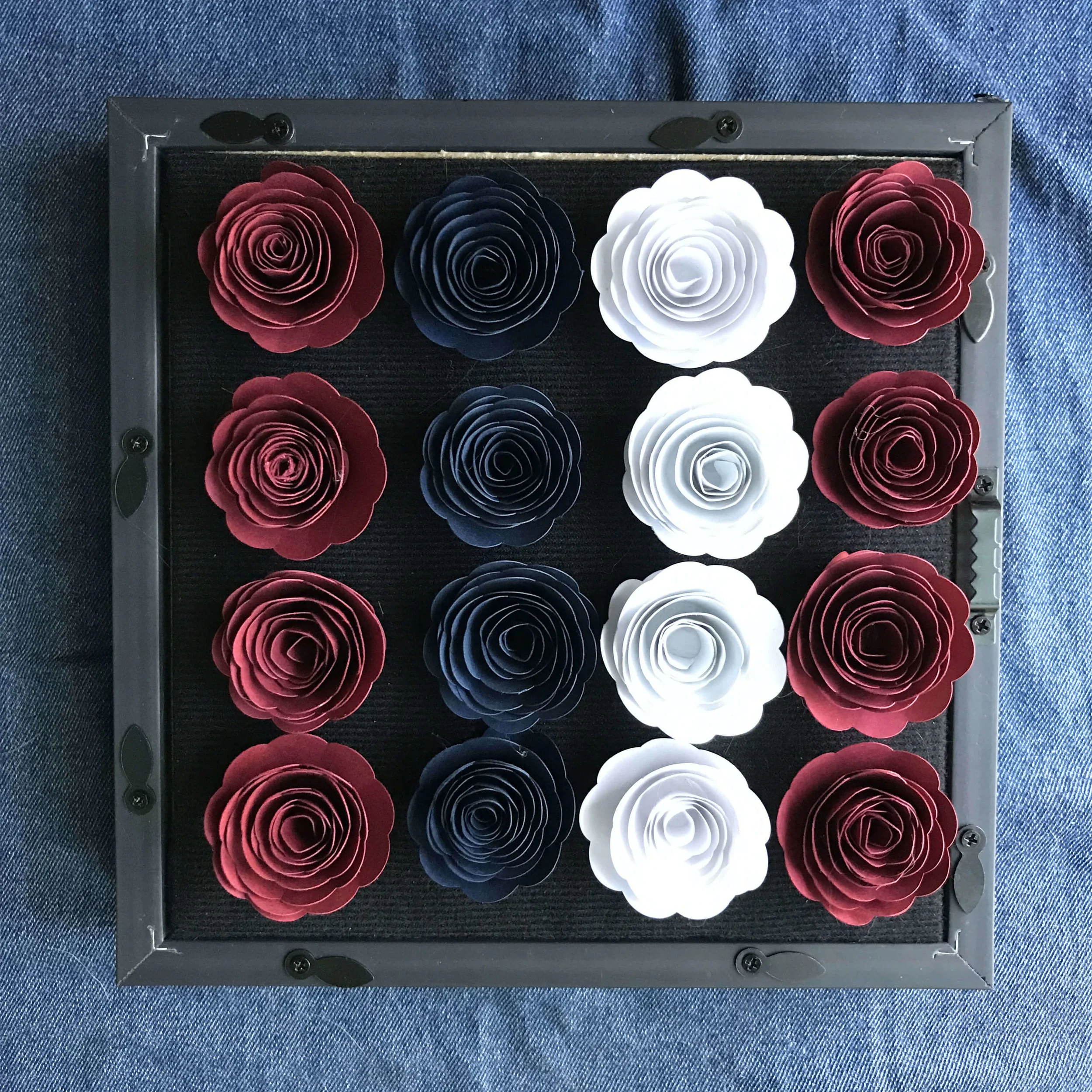 Patriotic Paper Flower And Star Shadowbox Day To Day Adventures