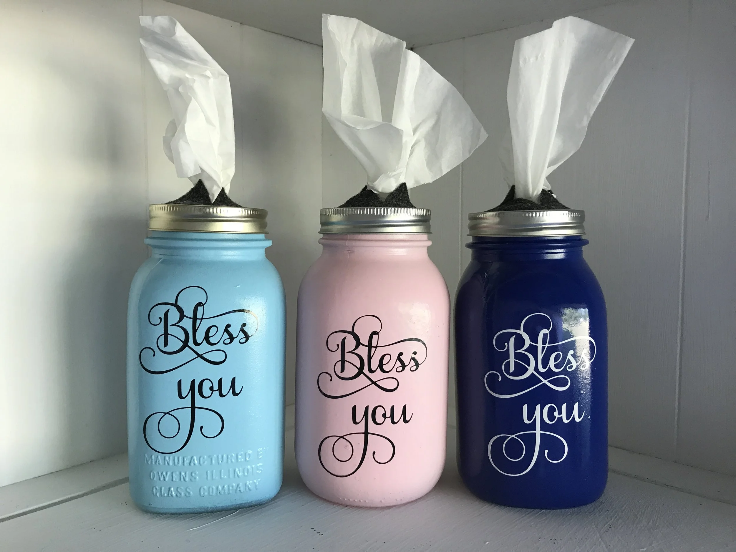 DIY Bless You Mason Jar Tissue Dispenser — Day to Day Adventures