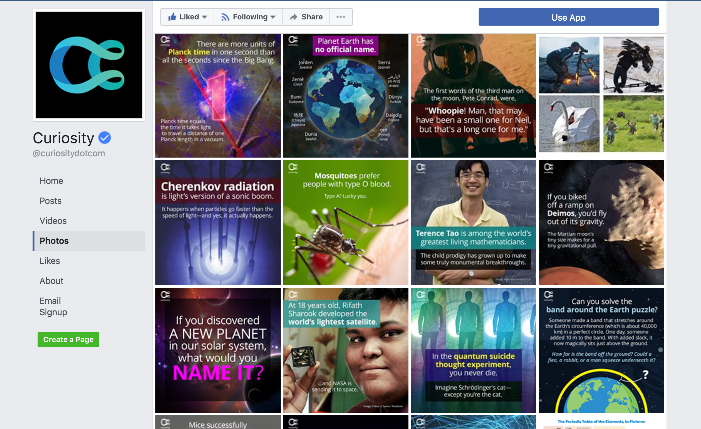 Facebook for curiosity.com