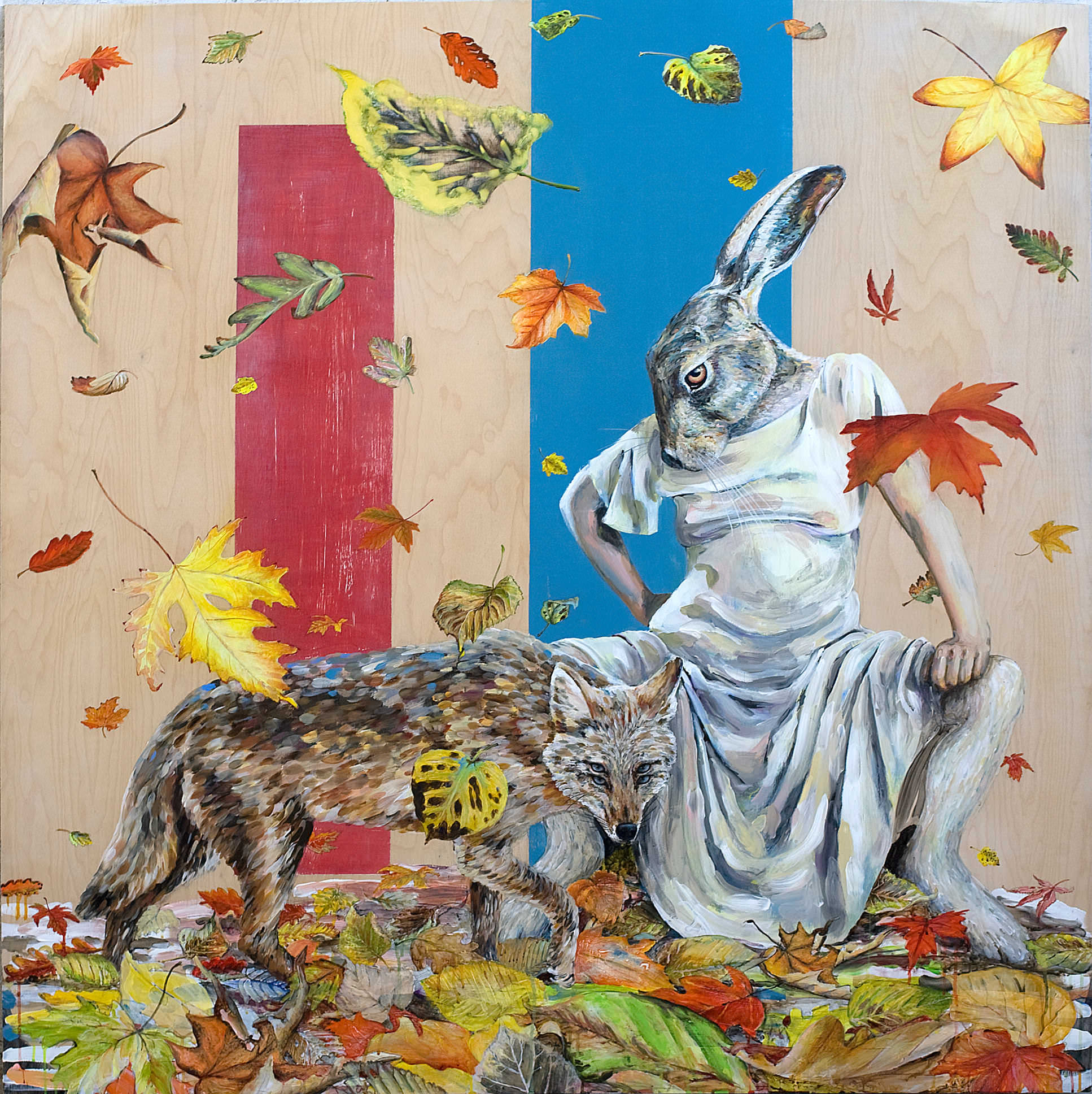 "Hunter or Prey", acrylic on panel, 152cm X 152cm, 2013